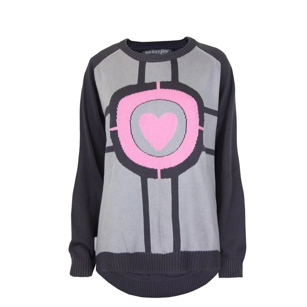 Hot Topic Gray and Pink Heart Sweater